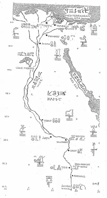 Map of the place of events as of 1203 BC.