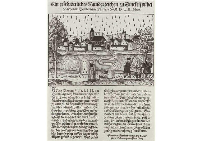 Blood rain in Dinkelsbuhl on 26 May 1554, Hans Glaser.