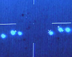 A group of UFOs in flight.