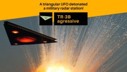 UFO attacked a military base. Aggressive triangular UFO