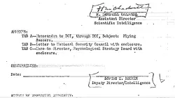 Flying saucers and national security implications. CIA document
