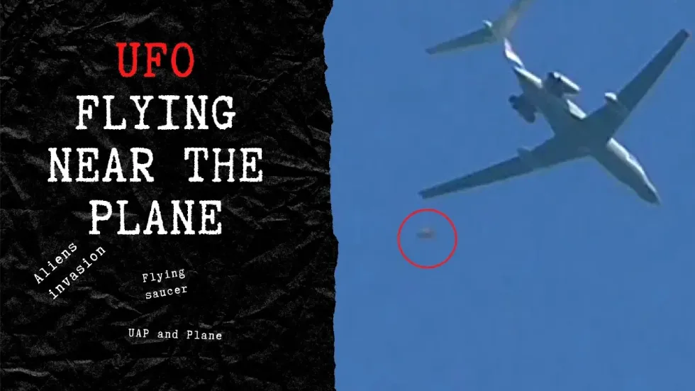 A flying saucer next to the plane. UFO video