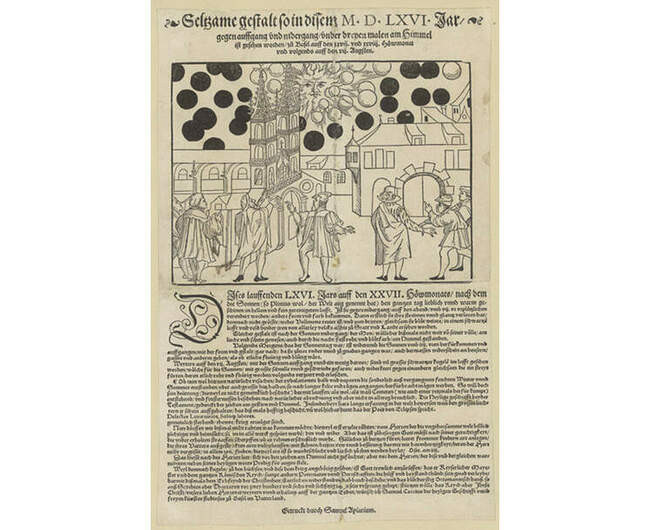 The celestial phenomenon of 1566 over Basel.