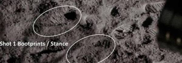 Shepard's footprints, imprinted at the moment of impact.