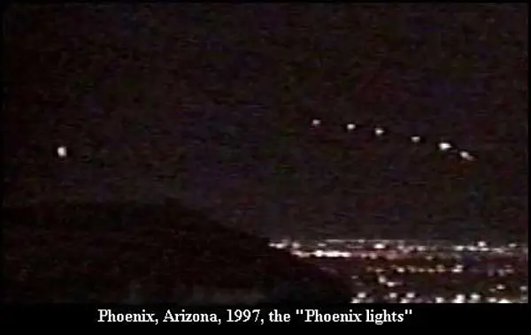 UFO sightings. Phoenix lights