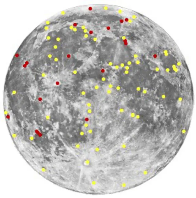Short-term Lunar Phenomena map