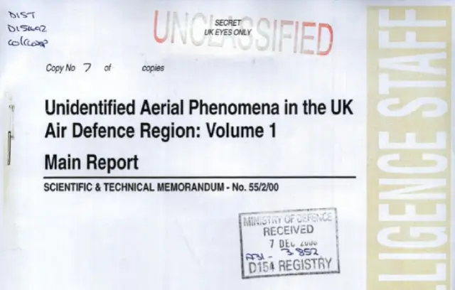 UK Ministry of Defense Report: Exceptional UFOs with incredible aerodynamic characteristics