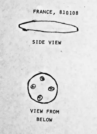 A rough sketch of the object made by an eyewitness (Hynek archive)