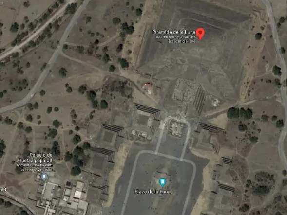 Google maps. Pyramid of the Moon in Teotihuacan