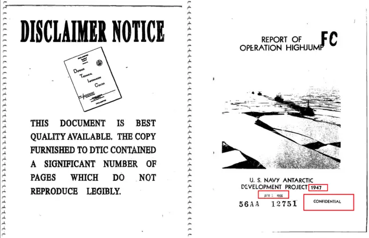 Report on operation " High Jump”