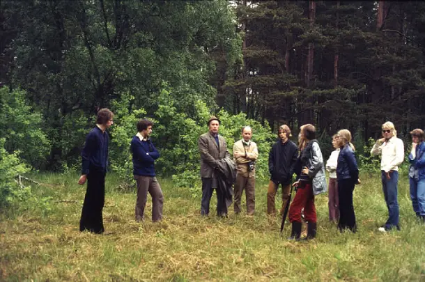Gesta Karlsson (in the hat) with the band in the Same clearing (1972)